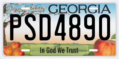 GA license plate PSD4890