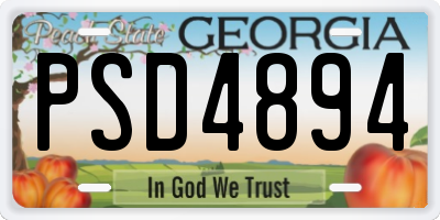 GA license plate PSD4894