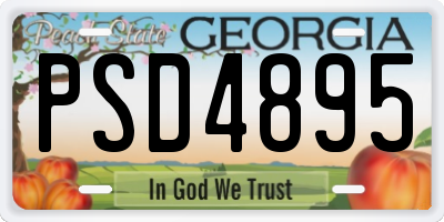 GA license plate PSD4895
