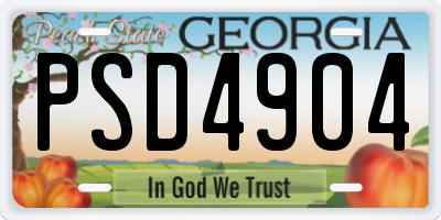 GA license plate PSD4904