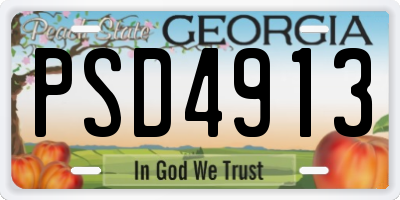 GA license plate PSD4913