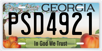 GA license plate PSD4921