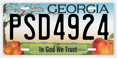 GA license plate PSD4924