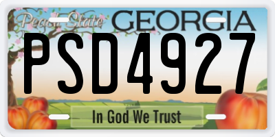 GA license plate PSD4927
