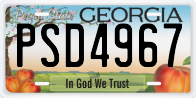GA license plate PSD4967