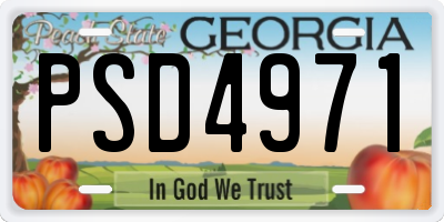 GA license plate PSD4971