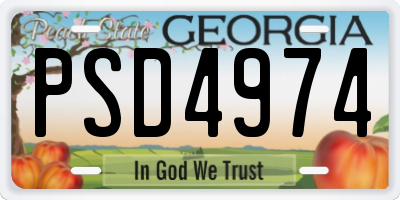 GA license plate PSD4974