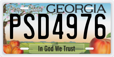 GA license plate PSD4976