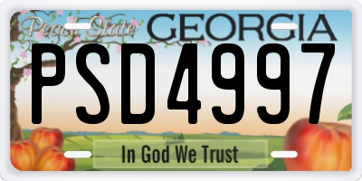 GA license plate PSD4997