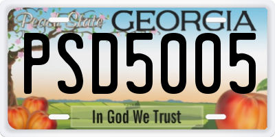 GA license plate PSD5005