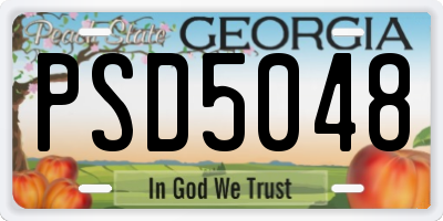 GA license plate PSD5048