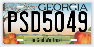 GA license plate PSD5049