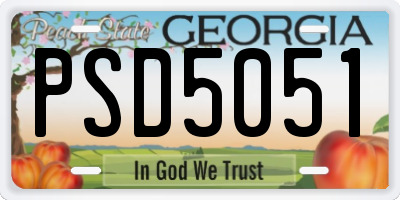 GA license plate PSD5051