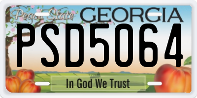 GA license plate PSD5064