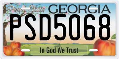 GA license plate PSD5068