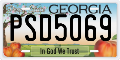 GA license plate PSD5069