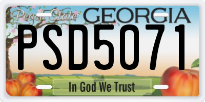 GA license plate PSD5071