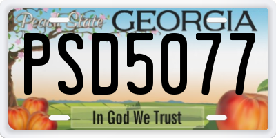 GA license plate PSD5077
