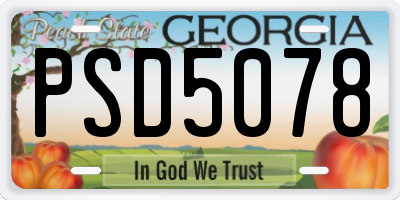 GA license plate PSD5078