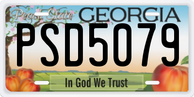 GA license plate PSD5079