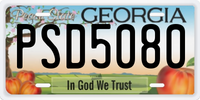 GA license plate PSD5080