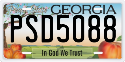 GA license plate PSD5088