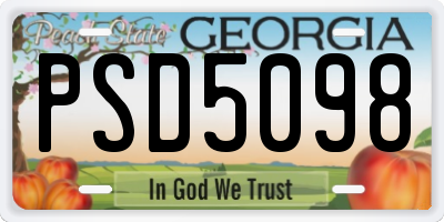 GA license plate PSD5098
