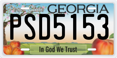 GA license plate PSD5153