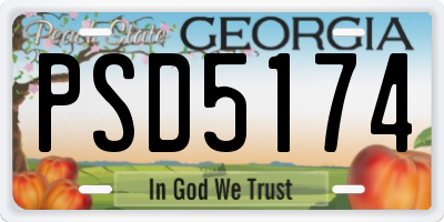 GA license plate PSD5174