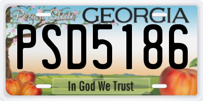 GA license plate PSD5186