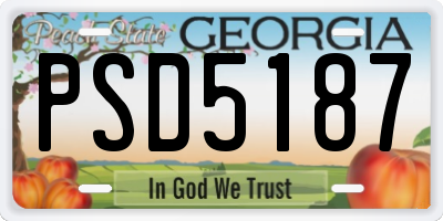 GA license plate PSD5187