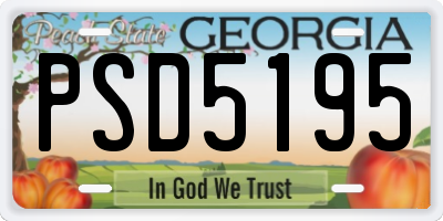 GA license plate PSD5195