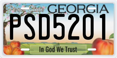GA license plate PSD5201