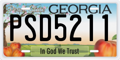 GA license plate PSD5211