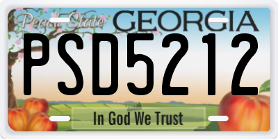GA license plate PSD5212