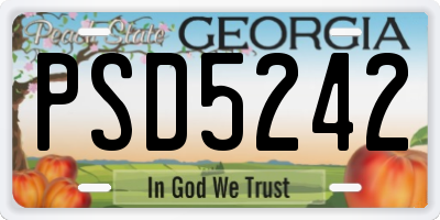 GA license plate PSD5242