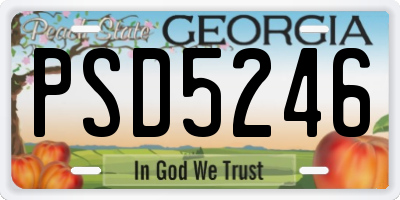 GA license plate PSD5246