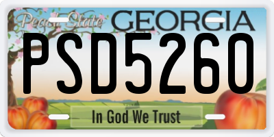GA license plate PSD5260