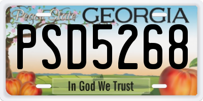 GA license plate PSD5268