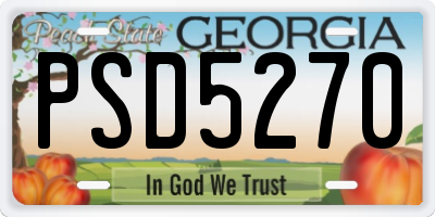GA license plate PSD5270