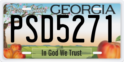 GA license plate PSD5271