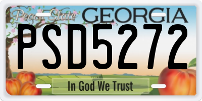 GA license plate PSD5272