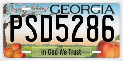 GA license plate PSD5286