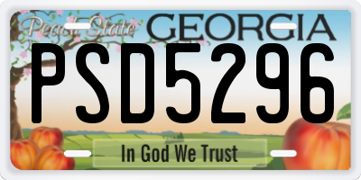 GA license plate PSD5296