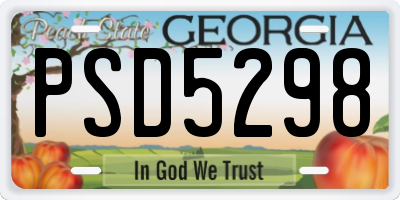 GA license plate PSD5298