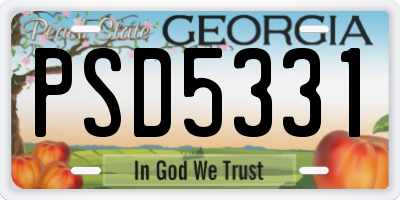 GA license plate PSD5331