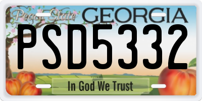 GA license plate PSD5332