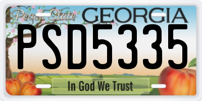 GA license plate PSD5335