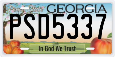 GA license plate PSD5337