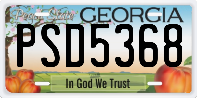 GA license plate PSD5368